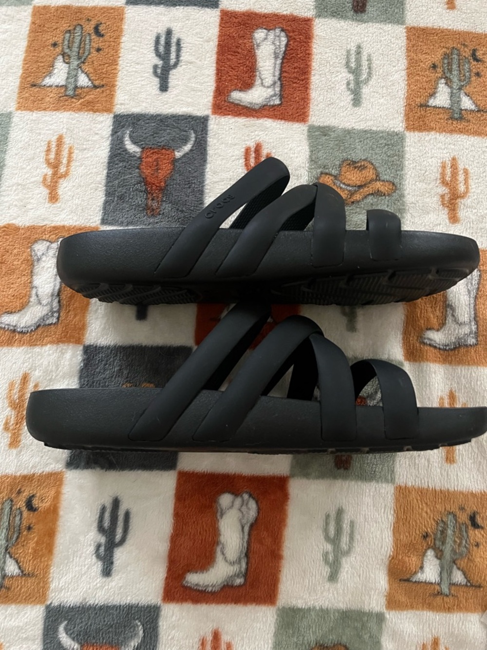CROCS Women's Black Slide Sandals Size 8 - Picture 3 of 4